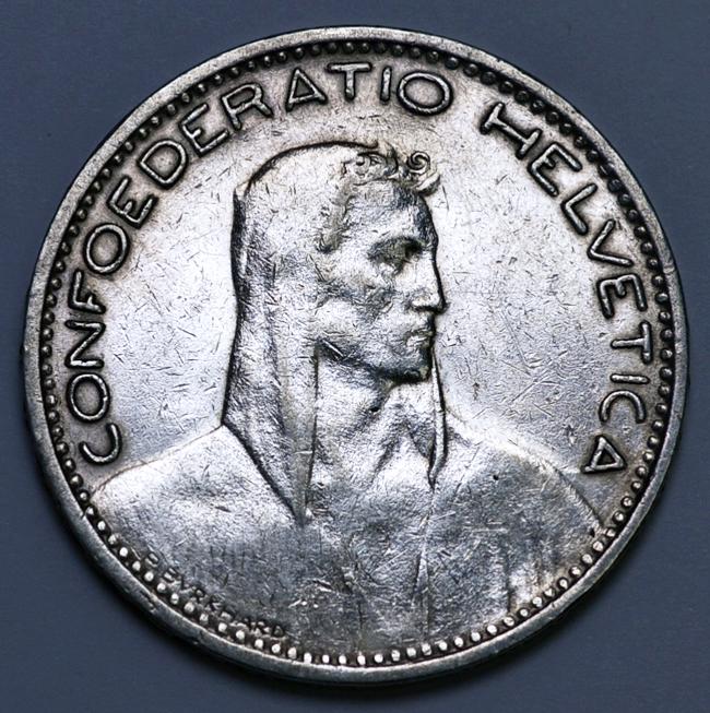 Швейцария 5 франков 1923 B