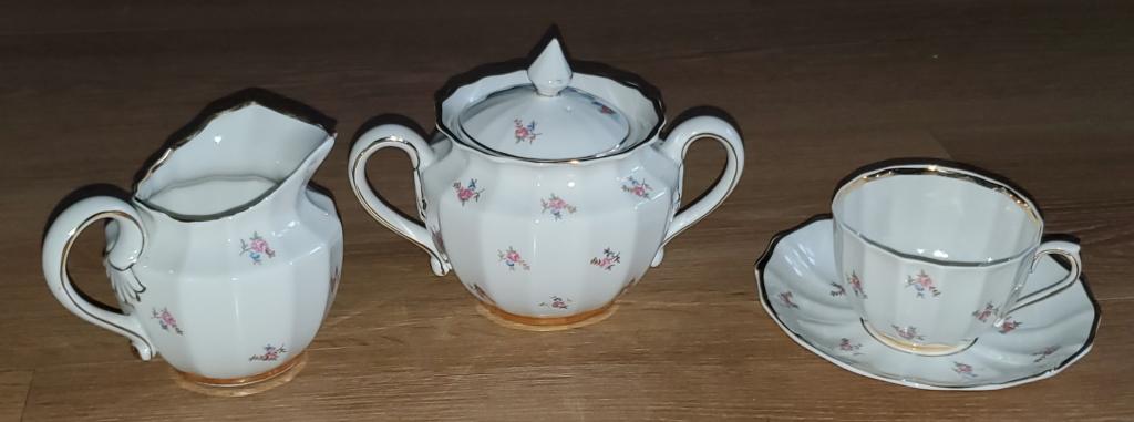 Чайная пара, молочник, сахарница, ДФЗ, 1951-54 гг.