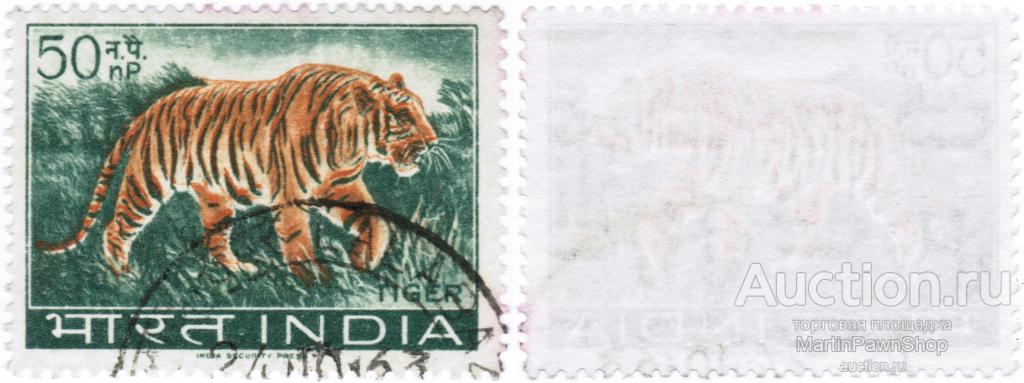 50 новых пайс - Индия - Тигр (Panthera tigris) - 1963 г. Гашеная