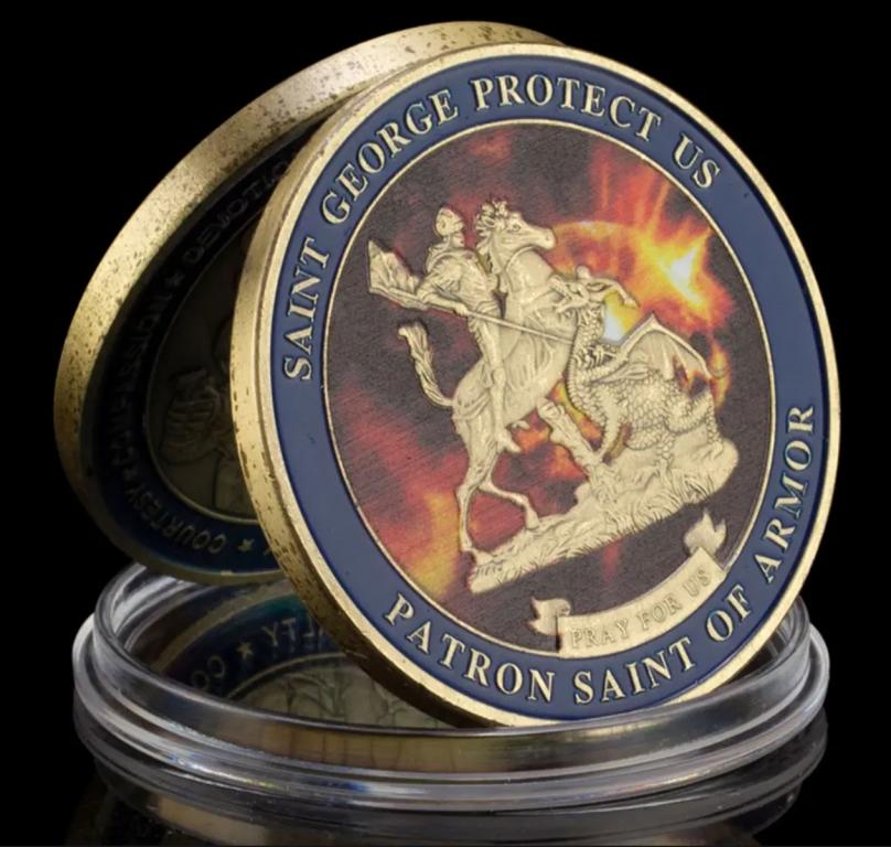 Медаль-жетон защитник Святой Георгий и дракон