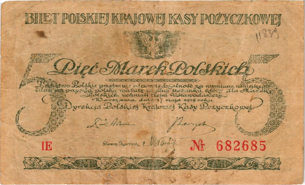 5 марок 1919 года Польша 