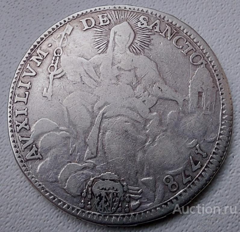 Ватикан Папская область 1/2 скудо 1778 Папа римский Пий VI