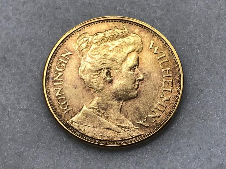 Нидерланды 5 гульденов 1912 Золото Оригинал