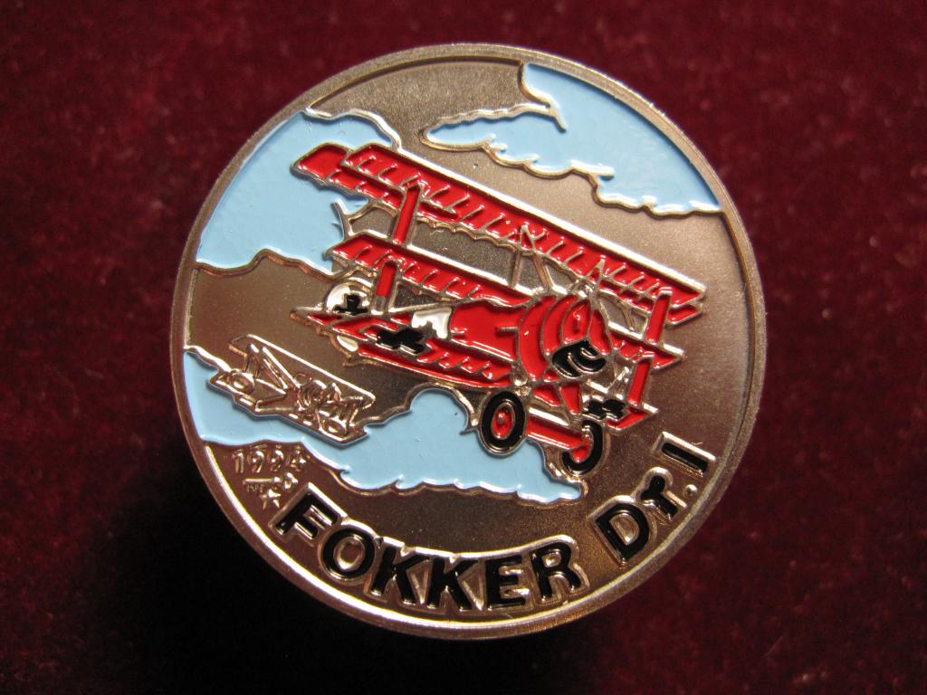 КУБА 1 песо 1994 самолет Fokker Dr.I UNC!