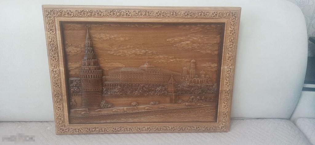 Настенное панно Кремлевская набережная 70 x 50 см, шедевр (К)