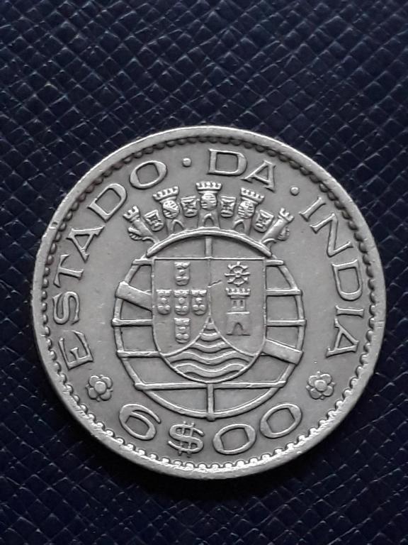 Португальская Индия 6 эскудо 1959 КМ 35