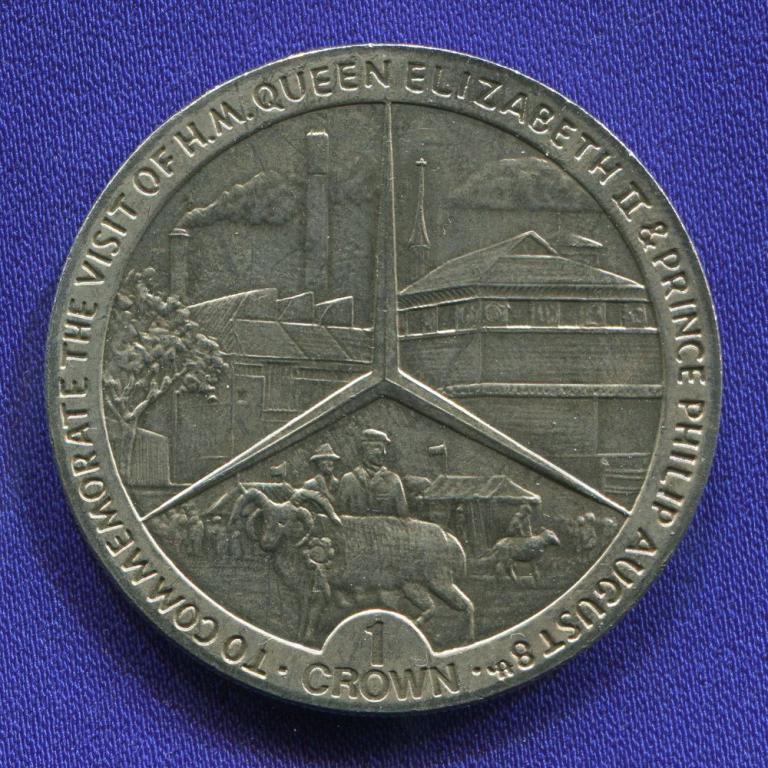 Остров Мэн 1 крона 1989 UNC Королевский визит