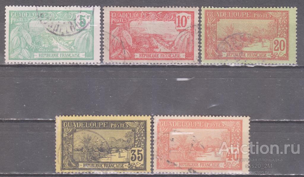 Гваделупа 1905 местные виды Mi55,56,58,61,62