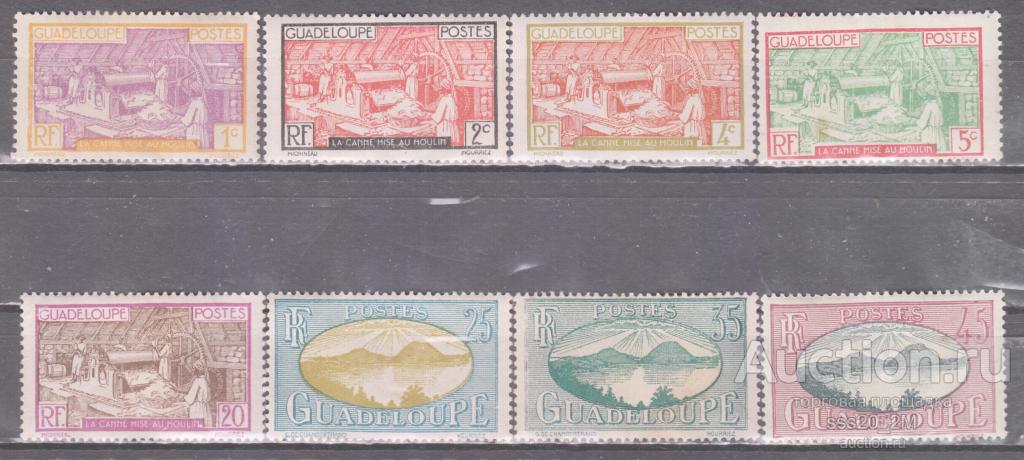 Гваделупа 1928 местные мотивы Mi96-99,102,103,105,107 MH