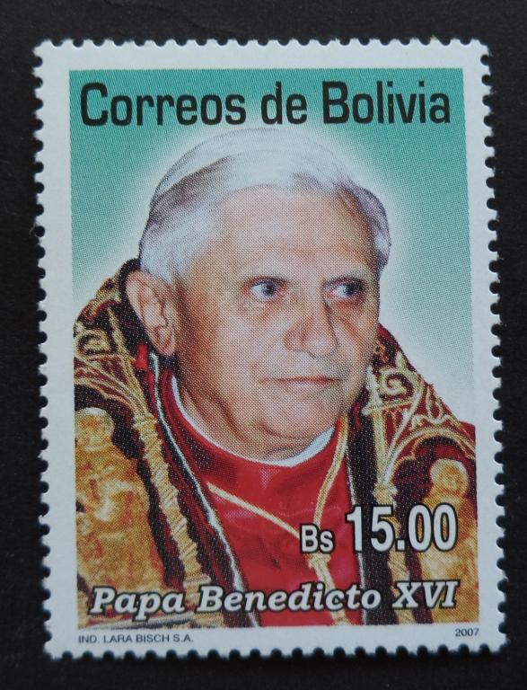 Боливия 2008 г. Религия . Папа  Бенедикт 16  **   л.24