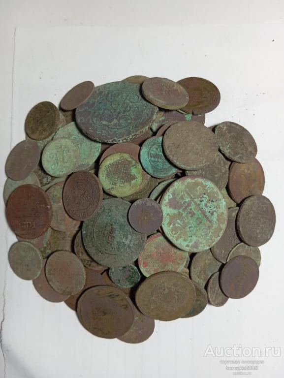 лот медных монет 100 штук (К 1)