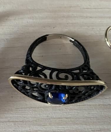 Кольцо, серебро 925, позолота, эмаль