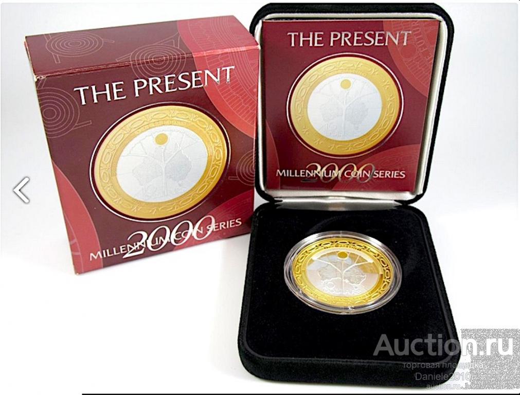 Австралия, 10 долларов, 2000, Миллениум, Серебро и Золото, Proof, комплект, Не частая!