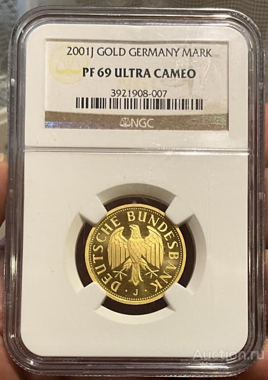 МАРКА 2001 J NGC PF69 UC UNC ПРУФ ГЕРМАНИЯ ЗОЛОТО