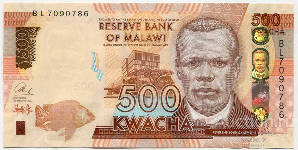 Малави 500 квачей 2017 г. KM 66 UNC