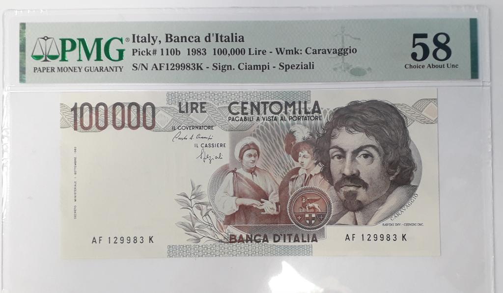 100000 лир (Р:110b) . Италия. PMG58