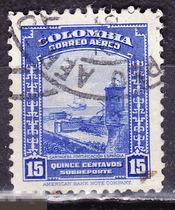 Колумбия 1951 Испнский форт Картагена