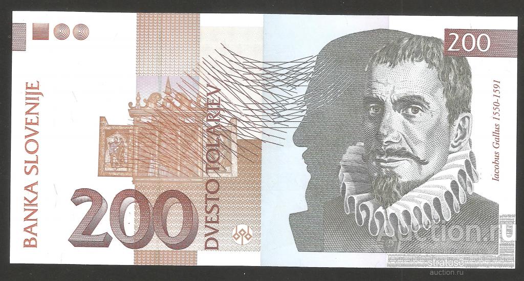 200 толаров Словения 2004 UNC пресс