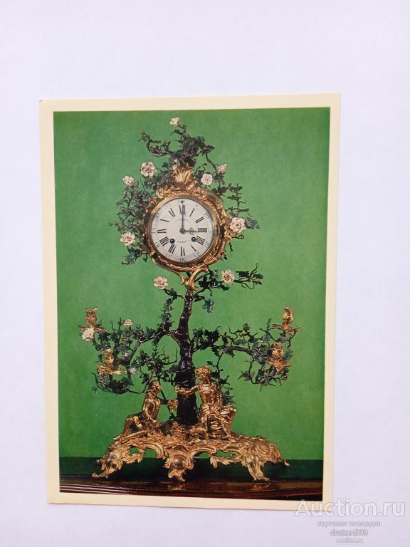Открытка. Часы-канделябр. Франция. Механизм Козара 18в Бронза 1981