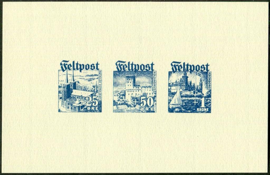 Германия 1944 ДАНИЯ оккупация Датский легион СС полевая почта FELTPOST Feldpost проба репринт