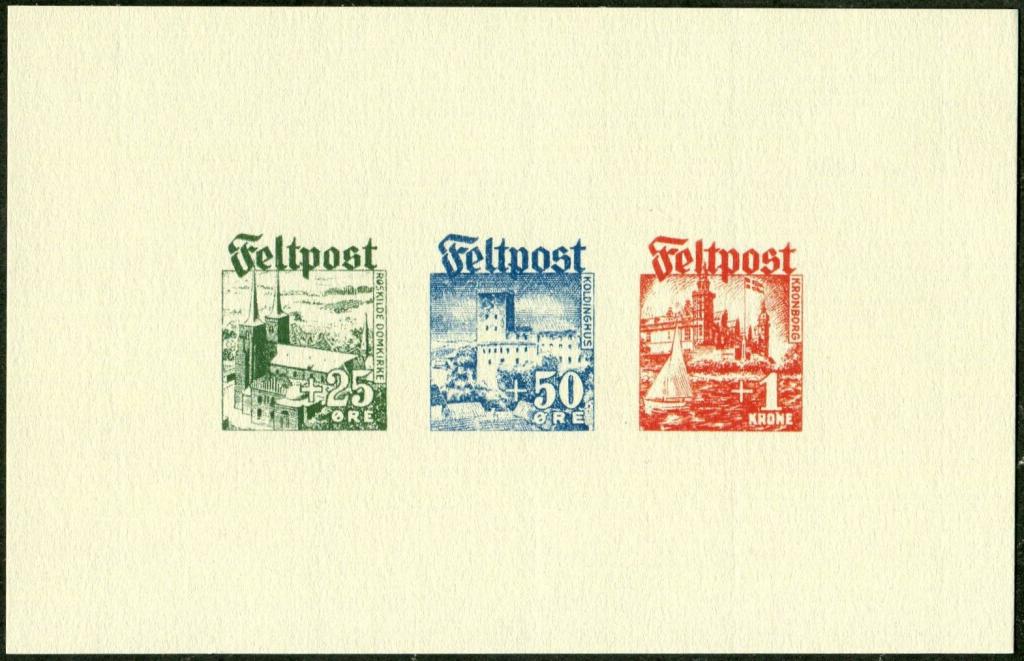 Германия 1944 ДАНИЯ оккупация Датский легион СС полевая почта FELTPOST Feldpost проба репринт
