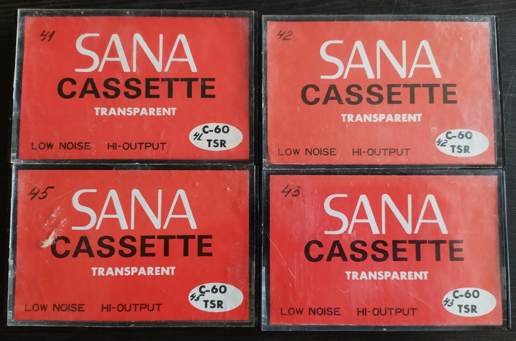 4 Кассеты SANA CASSETTE Transparent TSR C-60 Made In Japan (не частые)