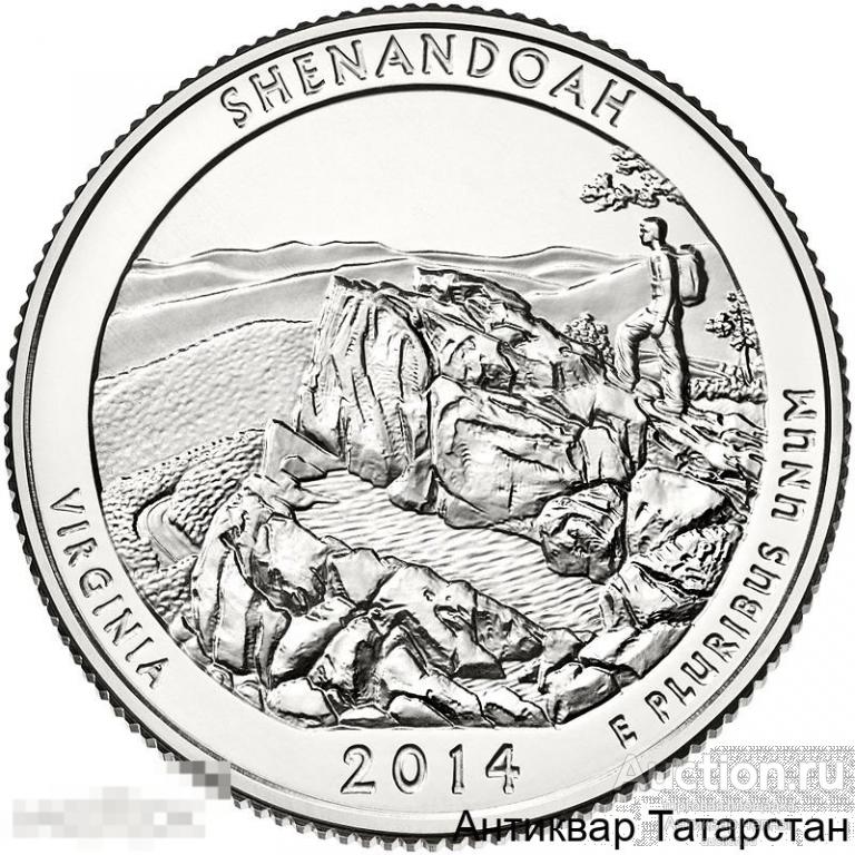 (1403) 2014 25 центов №22 Нац парк Шенандоа (Shenandoah National Park) Вирджиния