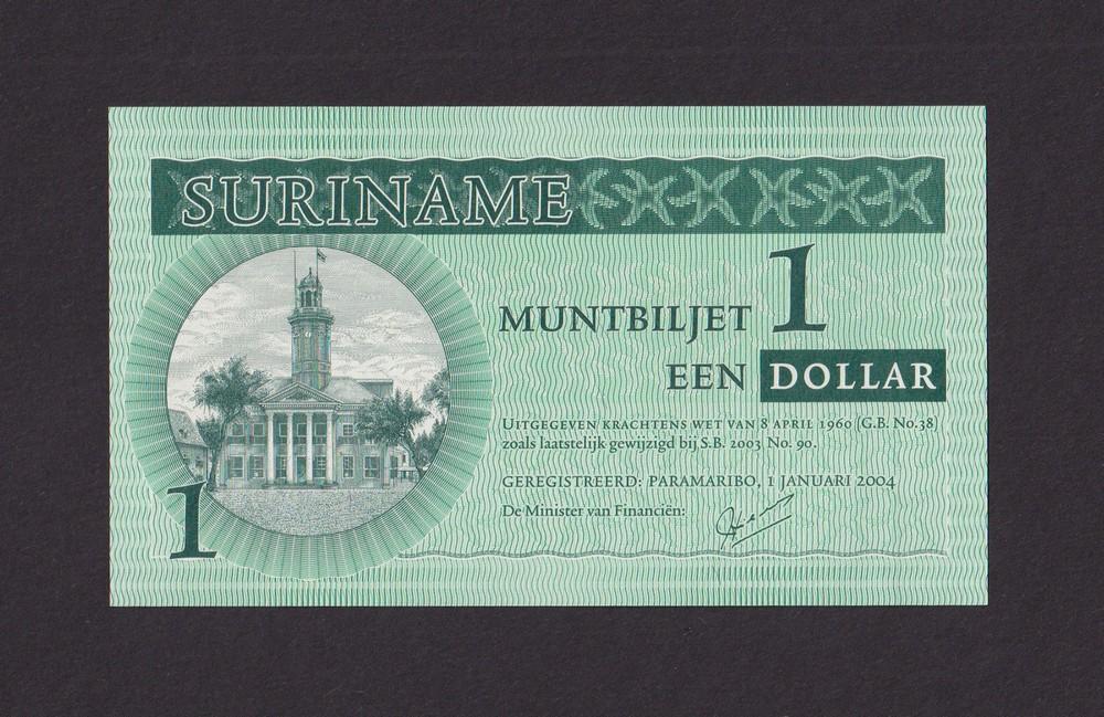 Суринам 2004г 1 доллар (Pick 155) UNC