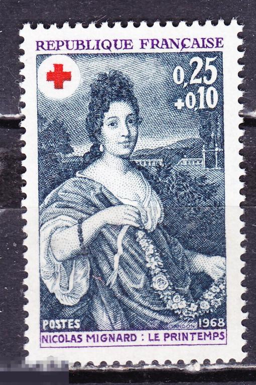 Франция 1968 Персоналии живопись красный крест