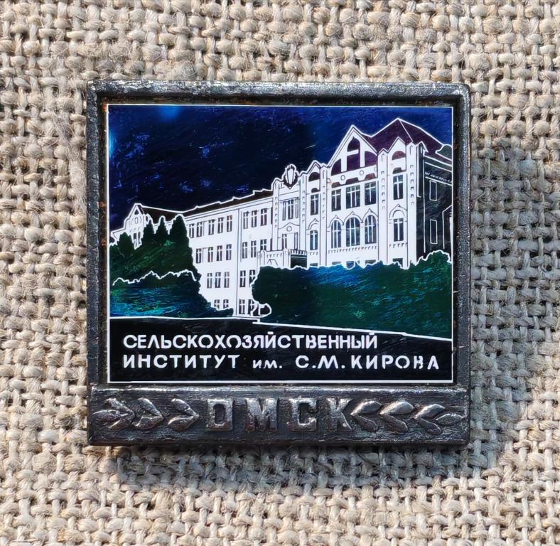 Омск, Сельскохозяйственный институт им. С.М.Кирова, стекло, зеркальный, ситалл, города СССР.