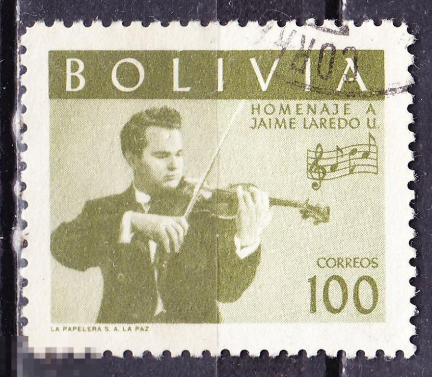 Боливия  1960 музыка скрипка скрипач ноты
