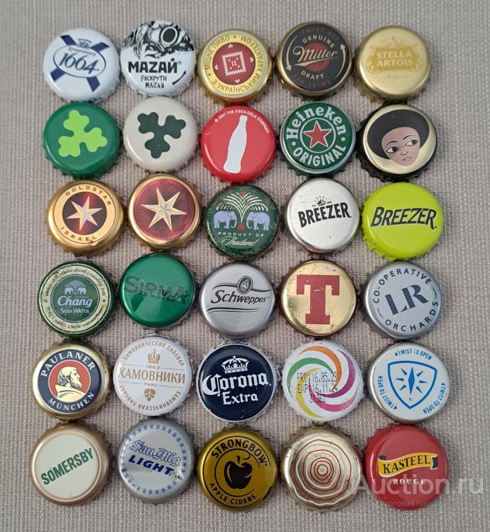 7. Кронен пробка (крышка)- 30 штук без повторов, все разные. Одним ...