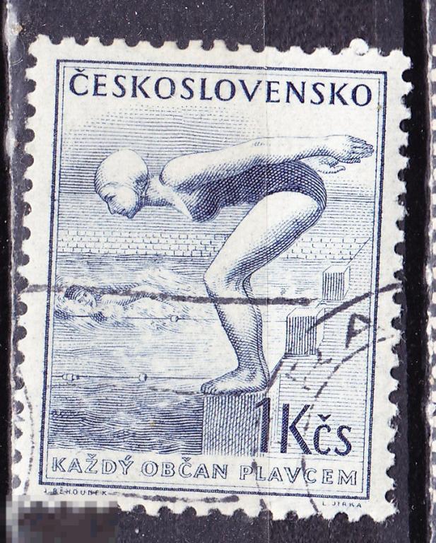 Чехословакия  Спорт 1954 прыжки в воду