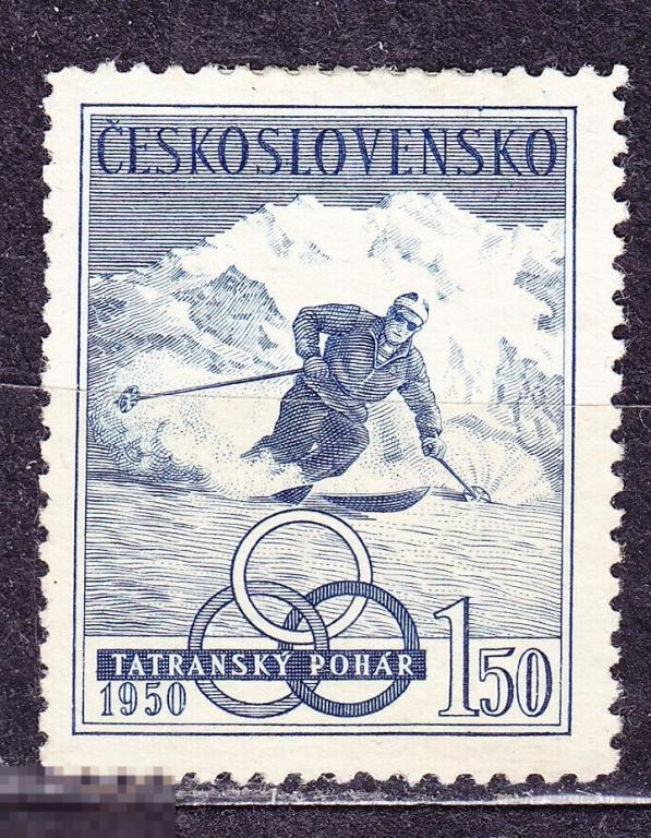 Чехословакия 1950 Спорт лыжи