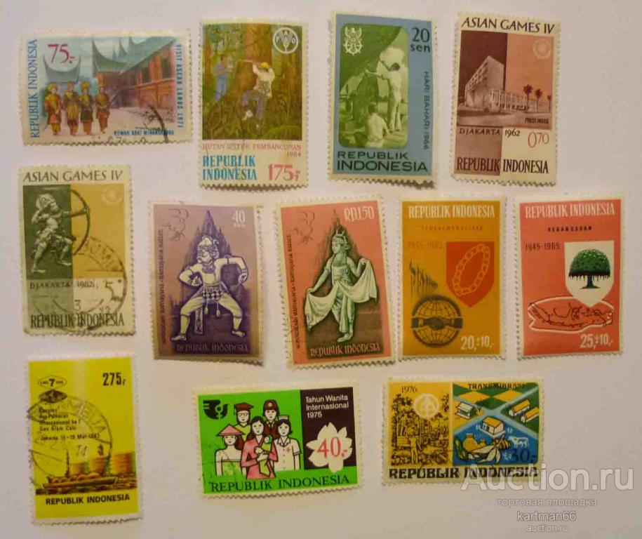 24.12   МАРКИ ИНДОНЕЗИЯ  НАБОР  12 ШТ
