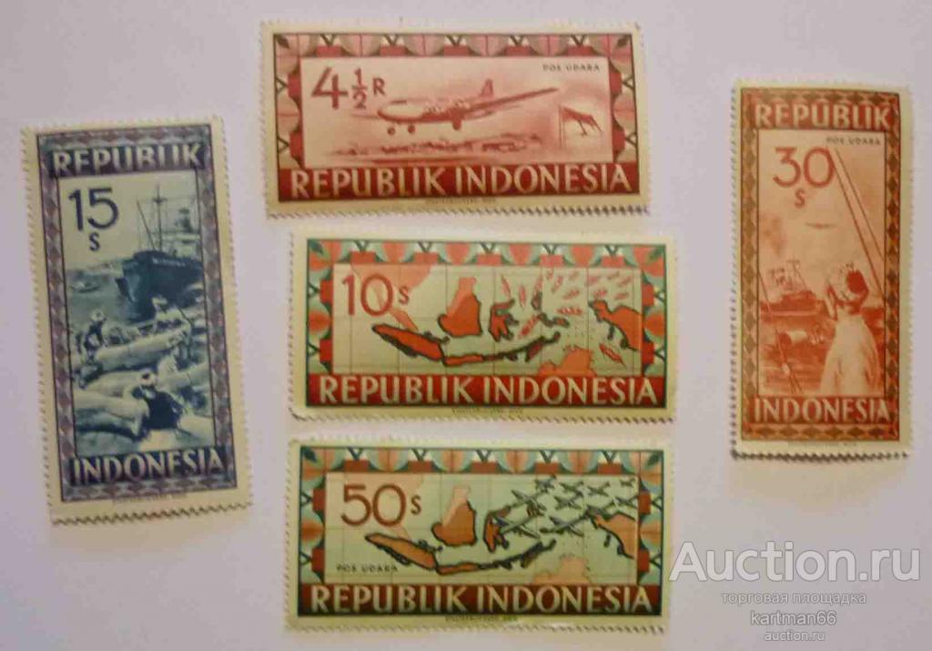 24.12 МАРКИ ИНДОНЕЗИЯ  НАБОР  5 ШТ