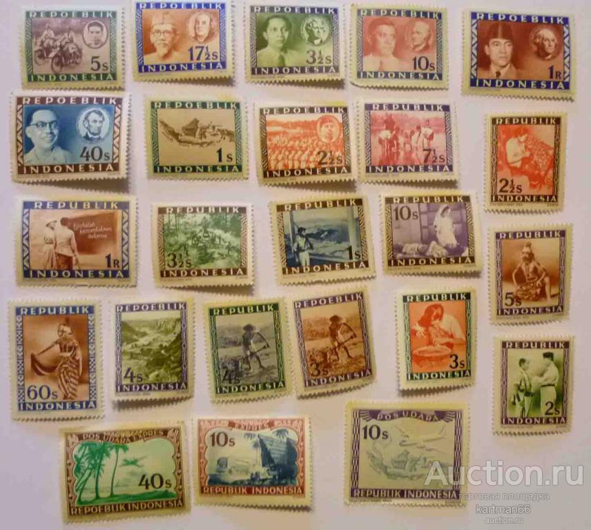 МАРКИ ИНДОНЕЗИЯ  НАБОР   24 ШТ 1947 Г