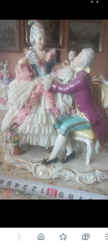 БОЛЬШАЯ КРУЖЕВНАЯ ПАРА! Alka Kunst Dresden! 19 СМ!!!!!!кружевница