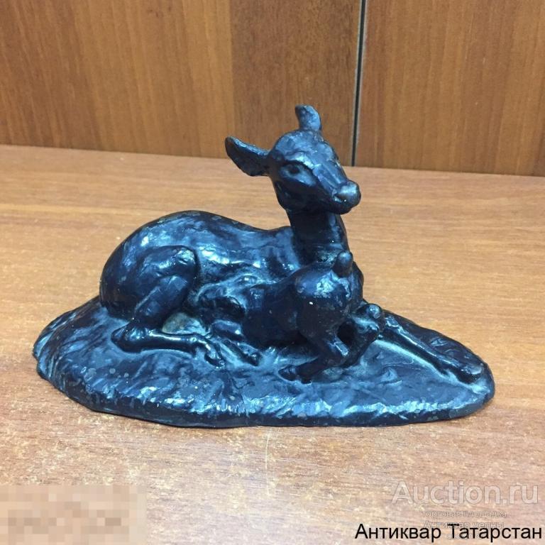 (16415)/1 Скульптура Олениха с олененком СЧЛЗ СССР