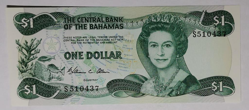 Багамы Багамские острова 1 доллар 1974 UNC