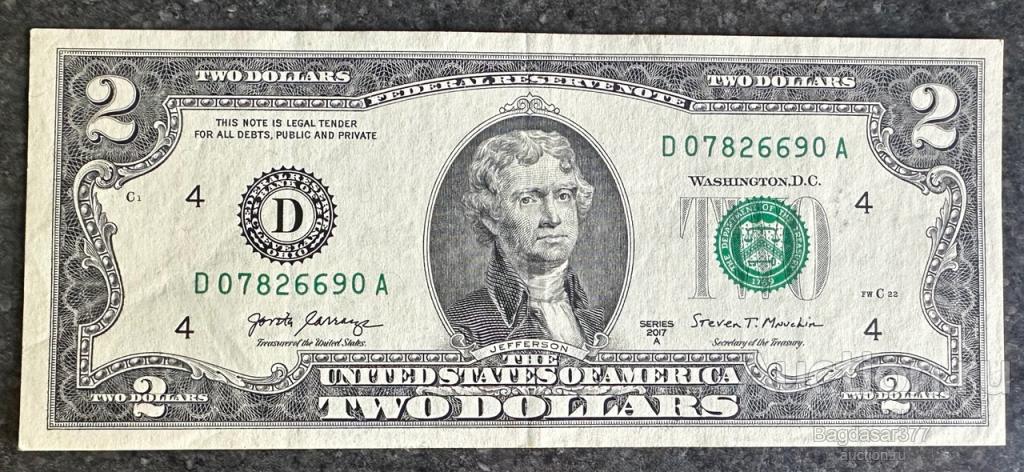 США 2 ДОЛЛАРА 2017 A  4D ( КЛИВЛЕНД )  БЛОК  D-A*  "aUNC" (см.фото)
