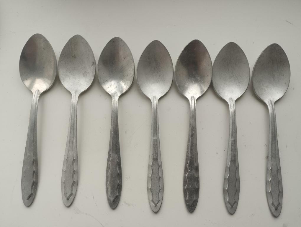 Ложка столовая алюминиевая. СССР. Клеймо АЛС. Завод металлоизделий г. Лобня Московская обл.