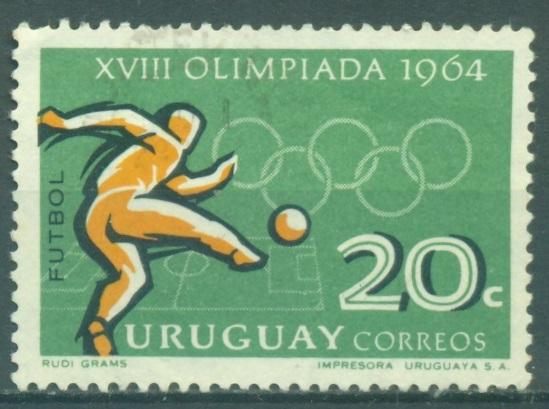 Уругвай 1964 г.   Олимпийские игры в Токио Футбол негашеный*ЧБК