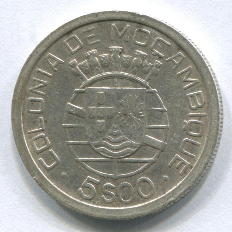 МОЗАМБИК 5 ЭСКУДО 1949 GVF