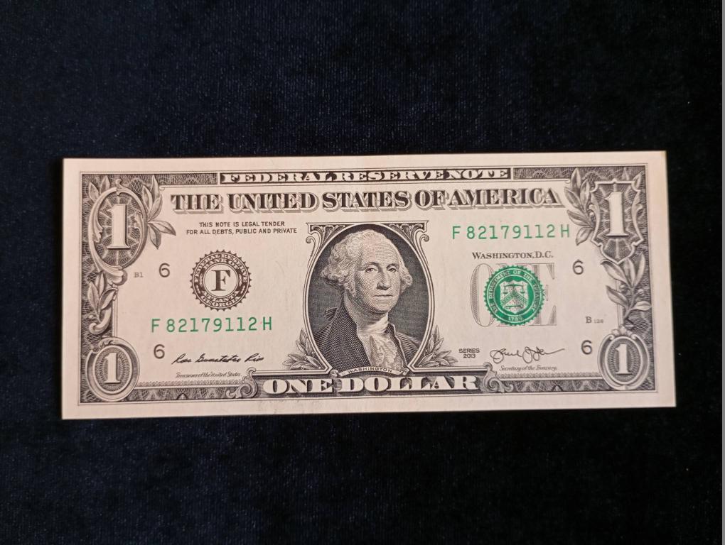 Банкнота США 1 доллар 2013 года UNC