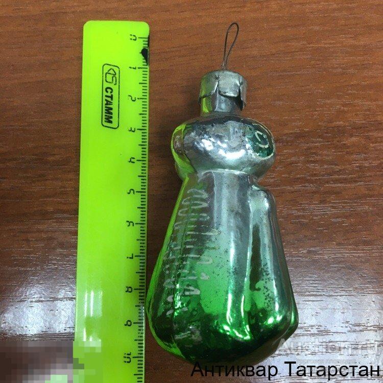 Елочная Игрушка Стекло СССР Зеленый Жук Жучок Мишка