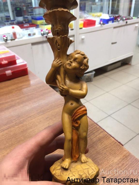 (3940) Подсвечник Мальчик держит канделябр Красота СССР не металл РЕДКОСТЬ!