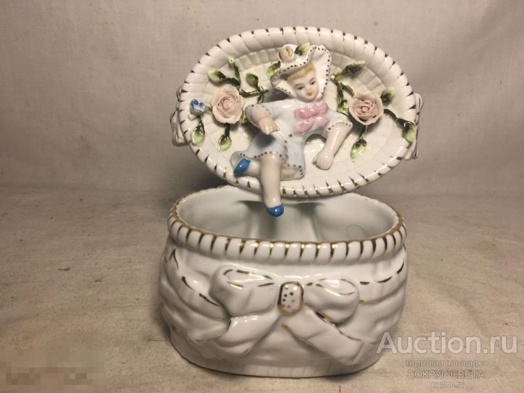 ★★  ФАРФОРОВАЯ СТАТУЭТКА,КОНФЕТНИЦА,САХАРНИЦА,ШКАТУЛКА (МАЛЕНЬКАЯ ДЕВОЧКА В ШЛЯПЕ) ЕВРОПА!  301) ★★