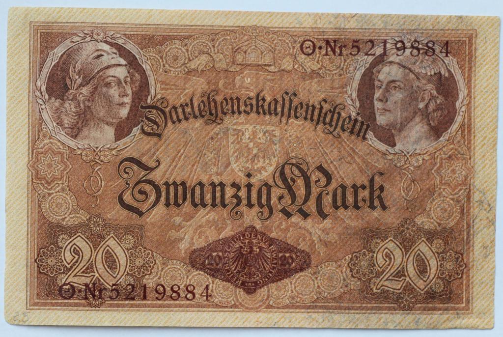 Германия 20 Марок 1914 аUNC без перегибов