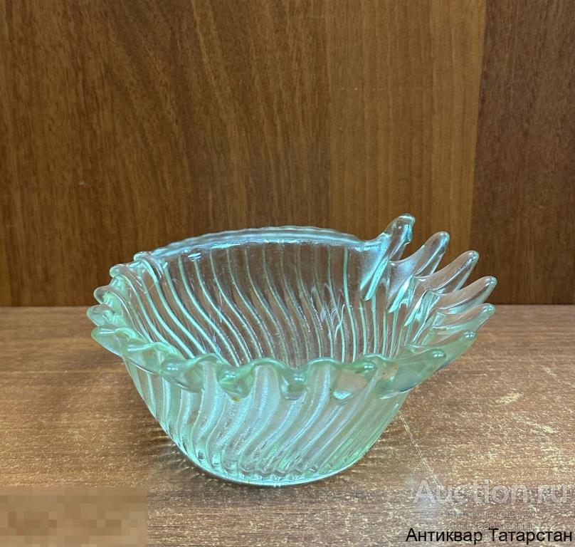 (35555) САХАРНИЦА конфетница Салатница Улитка Ракушка раковина стекло СССР Красота!